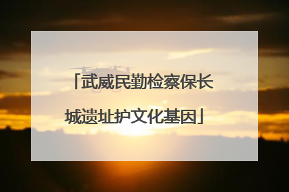 武威民勤检察保长城遗址护文化基因