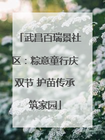 武昌百瑞景社区：粽意童行庆双节 护苗传承筑家园