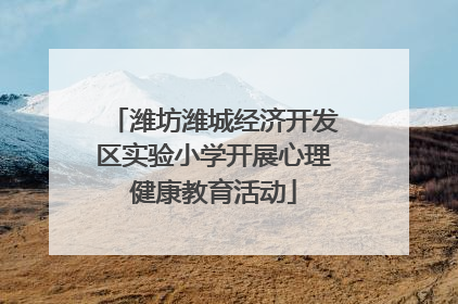 潍坊潍城经济开发区实验小学开展心理健康教育活动