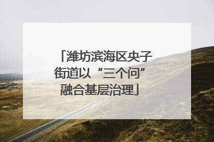 潍坊滨海区央子街道以“三个问”融合基层治理