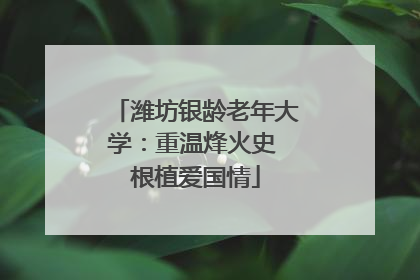 潍坊银龄老年大学：重温烽火史 根植爱国情