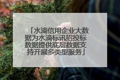 水滴信用企业大数据为水滴标讯招投标数据提供底层数据支持开展多类型服务