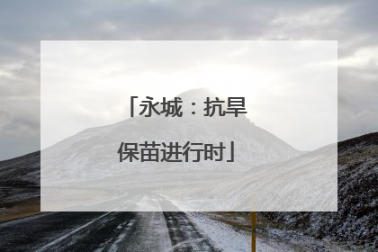 永城：抗旱保苗进行时
