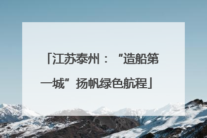 江苏泰州：“造船第一城”扬帆绿色航程