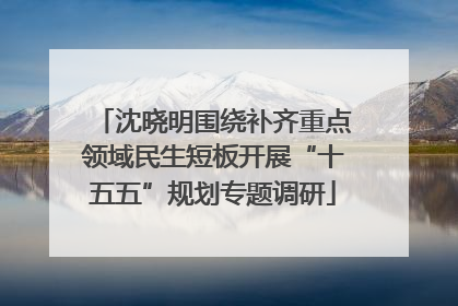 沈晓明围绕补齐重点领域民生短板开展“十五五”规划专题调研