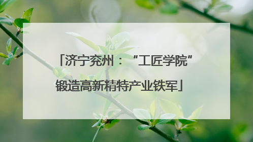 济宁兖州：“工匠学院”锻造高新精特产业铁军