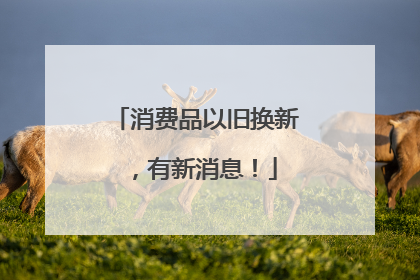 消费品以旧换新，有新消息！