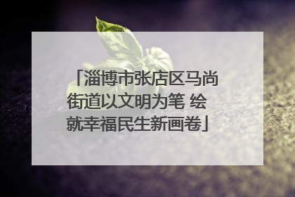 淄博市张店区马尚街道以文明为笔 绘就幸福民生新画卷