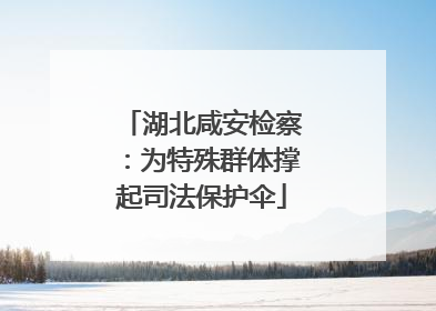 湖北咸安检察：为特殊群体撑起司法保护伞