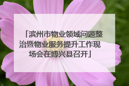 滨州市物业领域问题整治暨物业服务提升工作现场会在博兴县召开