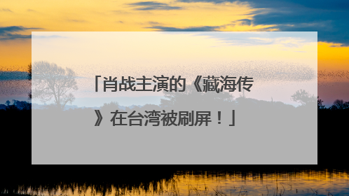 肖战主演的《藏海传》在台湾被刷屏！