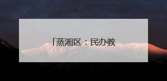 蒸湘区：民办教育要坚持党建引领、规范办学行为