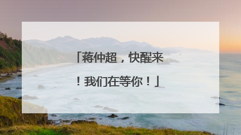 蒋仲超，快醒来！我们在等你！