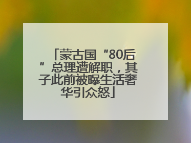 蒙古国“80后”总理遭解职，其子此前被曝生活奢华引众怒