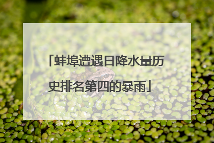 蚌埠遭遇日降水量历史排名第四的暴雨