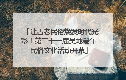让古老民俗焕发时代光彩！第二十一届吴地端午民俗文化活动开幕