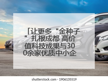 让更多“金种子”扎根成都 高价值科技成果与300余家优质中小企业精准对接
