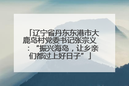 辽宁省丹东东港市大鹿岛村党委书记张宗义：“振兴海岛，让乡亲们都过上好日子”