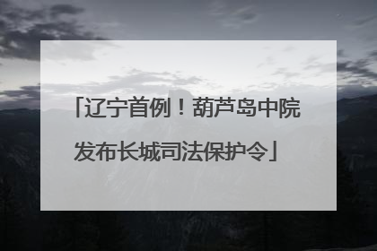 辽宁首例！葫芦岛中院发布长城司法保护令