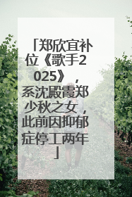 郑欣宜补位《歌手2025》，系沈殿霞郑少秋之女，此前因抑郁症停工两年