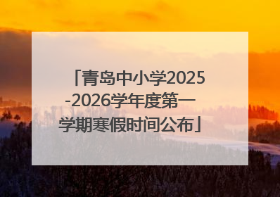 青岛中小学2025-2026学年度第一学期寒假时间公布