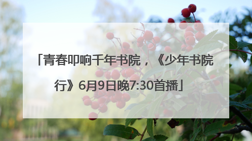青春叩响千年书院，《少年书院行》6月9日晚7:30首播