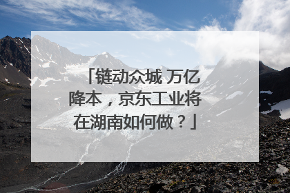 链动众城 万亿降本，京东工业将在湖南如何做？