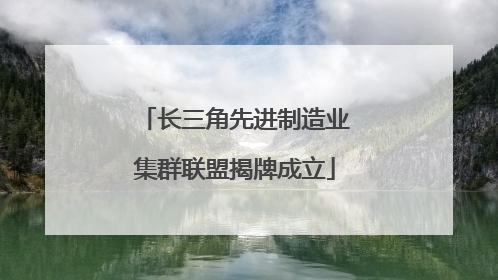 长三角先进制造业集群联盟揭牌成立