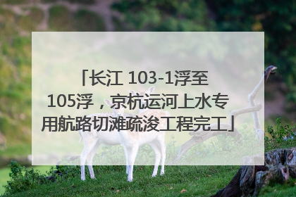长江 103-1浮至 105浮，京杭运河上水专用航路切滩疏浚工程完工