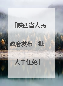陕西省人民政府发布一批人事任免