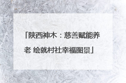 陕西神木：慈善赋能养老 绘就村社幸福图景