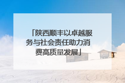 陕西顺丰以卓越服务与社会责任助力消费高质量发展