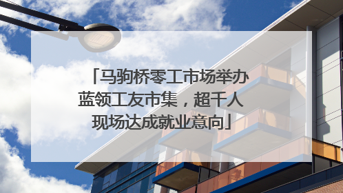 马驹桥零工市场举办蓝领工友市集，超千人现场达成就业意向