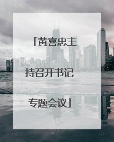 黄喜忠主持召开书记专题会议