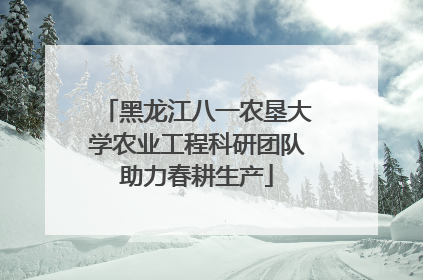 黑龙江八一农垦大学农业工程科研团队助力春耕生产