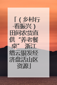 （乡村行·看振兴）田间农货直供“养老餐桌” 浙江缙云银发经济盘活山区资源