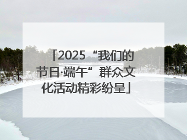 2025“我们的节日·端午”群众文化活动精彩纷呈