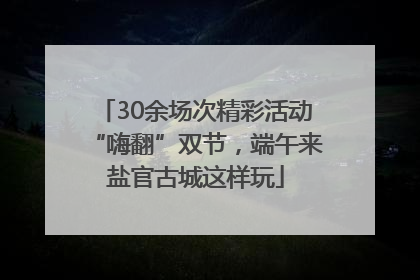 30余场次精彩活动“嗨翻”双节，端午来盐官古城这样玩