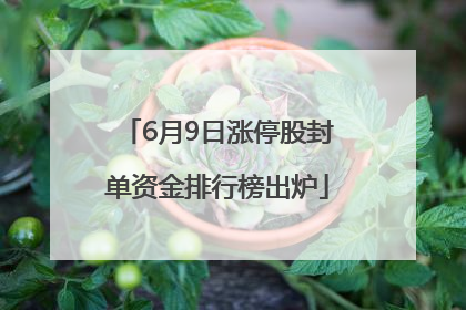 6月9日涨停股封单资金排行榜出炉